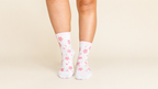 'in bloom' mid-crew grip socks